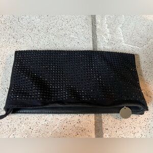 Rampage black rhinestone magnetic closure fold over clutch